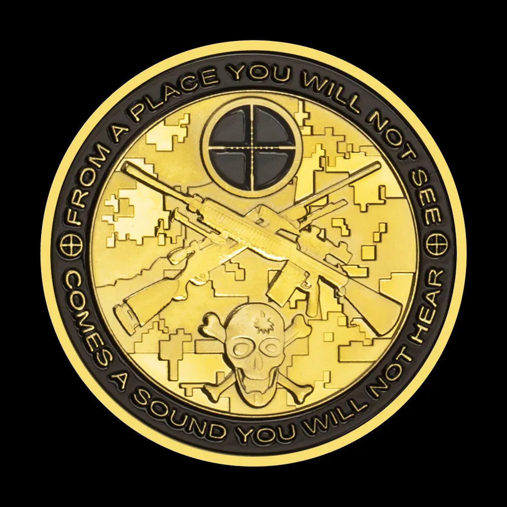 United States Army Sniper Souvenir Golden Plated You Can Run but You Will Only Die Tired Collectible Gift Commemorative Coin 1701-Chinese Style Finds™