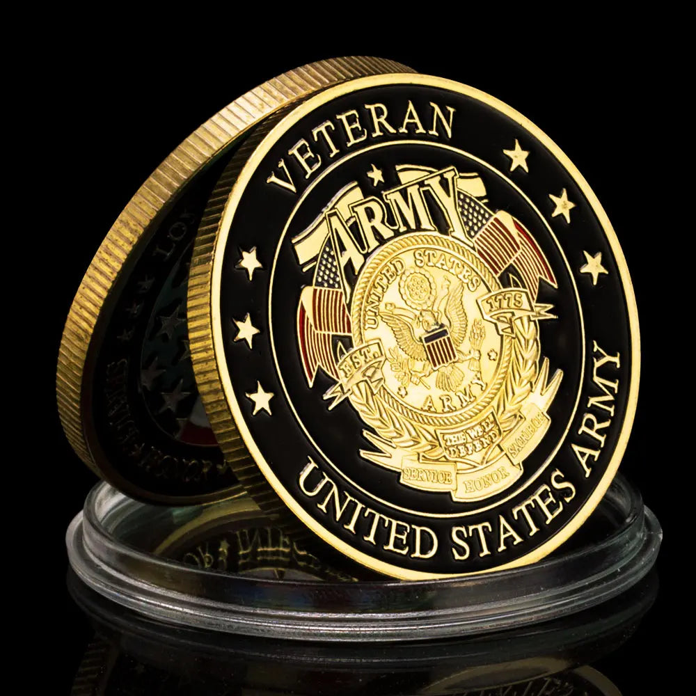 United States Army Souvenir Veteren Challenge Coin Loyalty Duty Respect Honor Coin Military Gold Plated Commemorative Coin 1447-Chinese Style Finds™