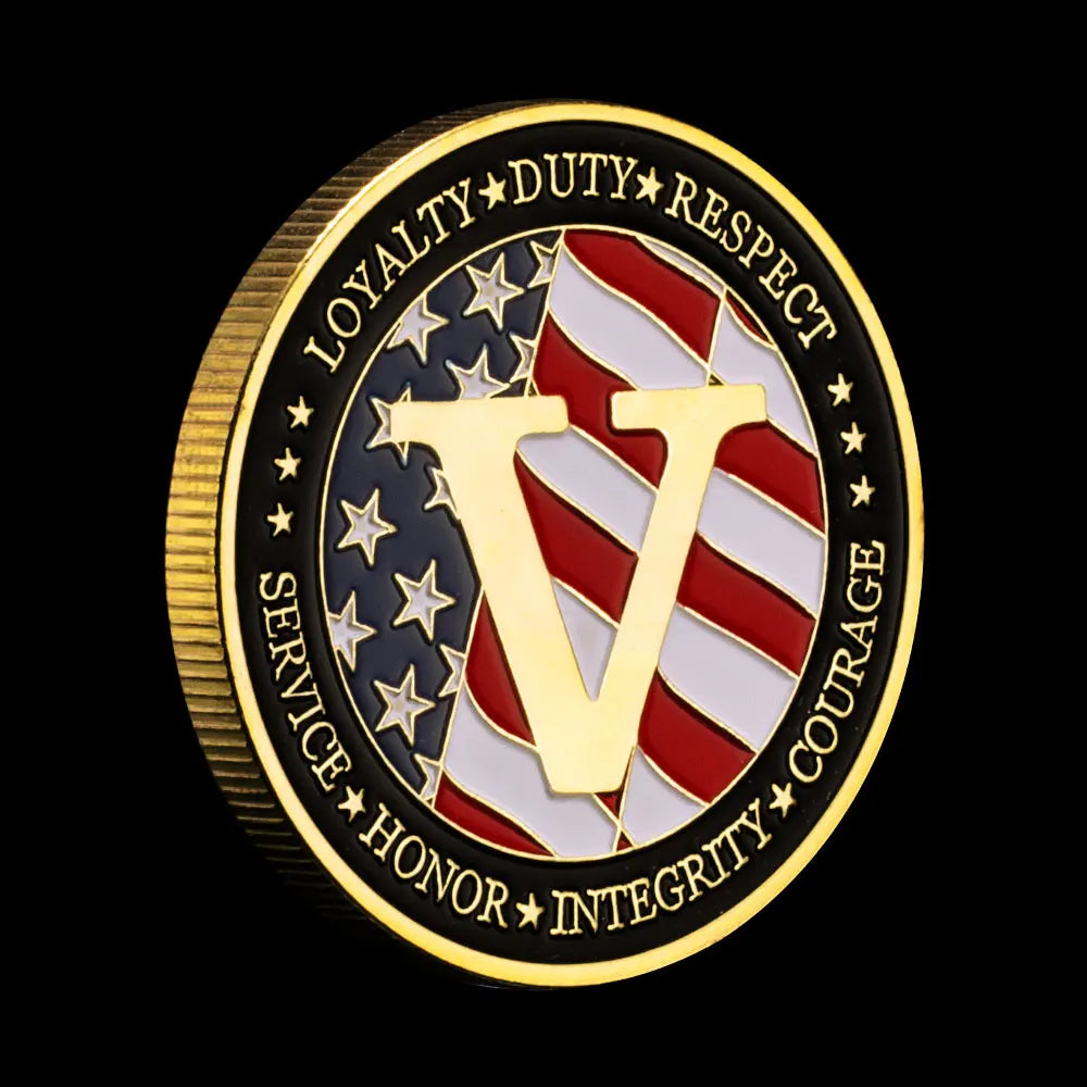 United States Army Souvenir Veteren Challenge Coin Loyalty Duty Respect Honor Coin Military Gold Plated Commemorative Coin 1447-Chinese Style Finds™