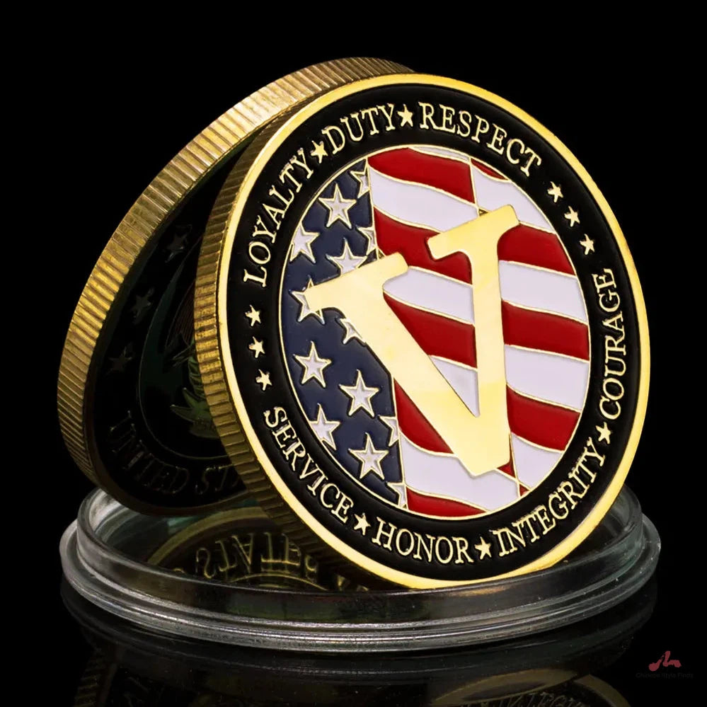 United States Army Souvenir Veteren Challenge Coin Loyalty Duty Respect Honor Coin Military Gold Plated Commemorative Coin 1447-Chinese Style Finds™