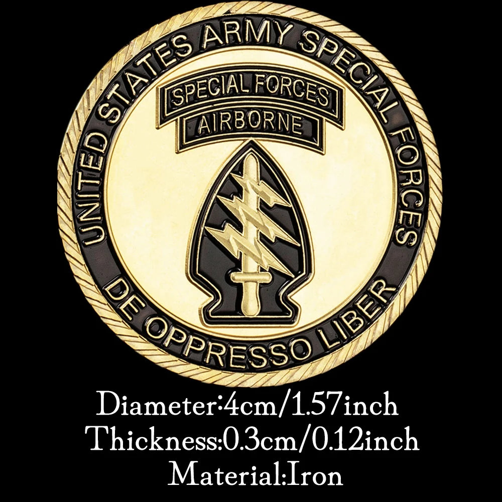 United States Army Special Forces Souvenir Golden Plated Department of The Army Commemorative Coin Challenge Coin 1515-Chinese Style Finds™