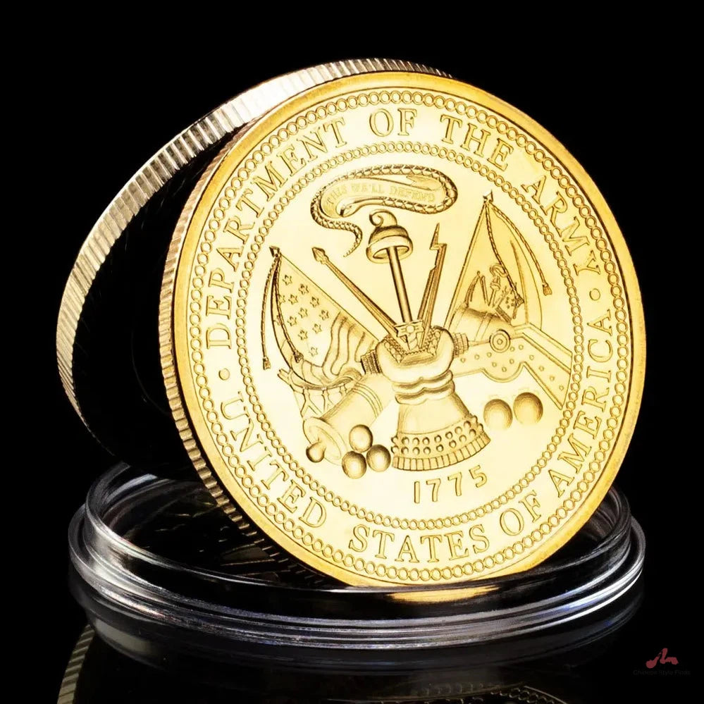 United States Army Special Forces Souvenir Golden Plated Department of The Army Commemorative Coin Challenge Coin 1515-Chinese Style Finds™