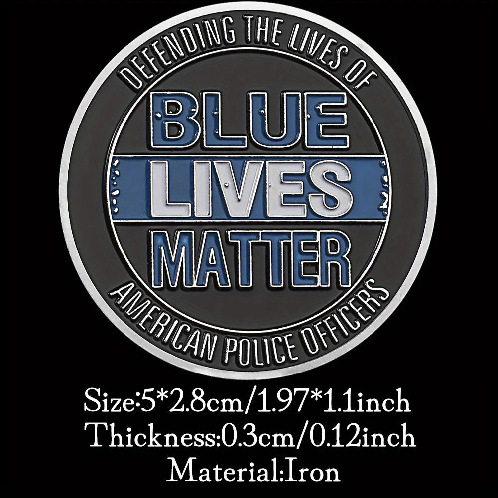 United States Blue Lives Matter Souvenir Coin Defending The Lives of American Police Officers Thin Blue Line Commemorative Coin 1497-Chinese Style Finds™