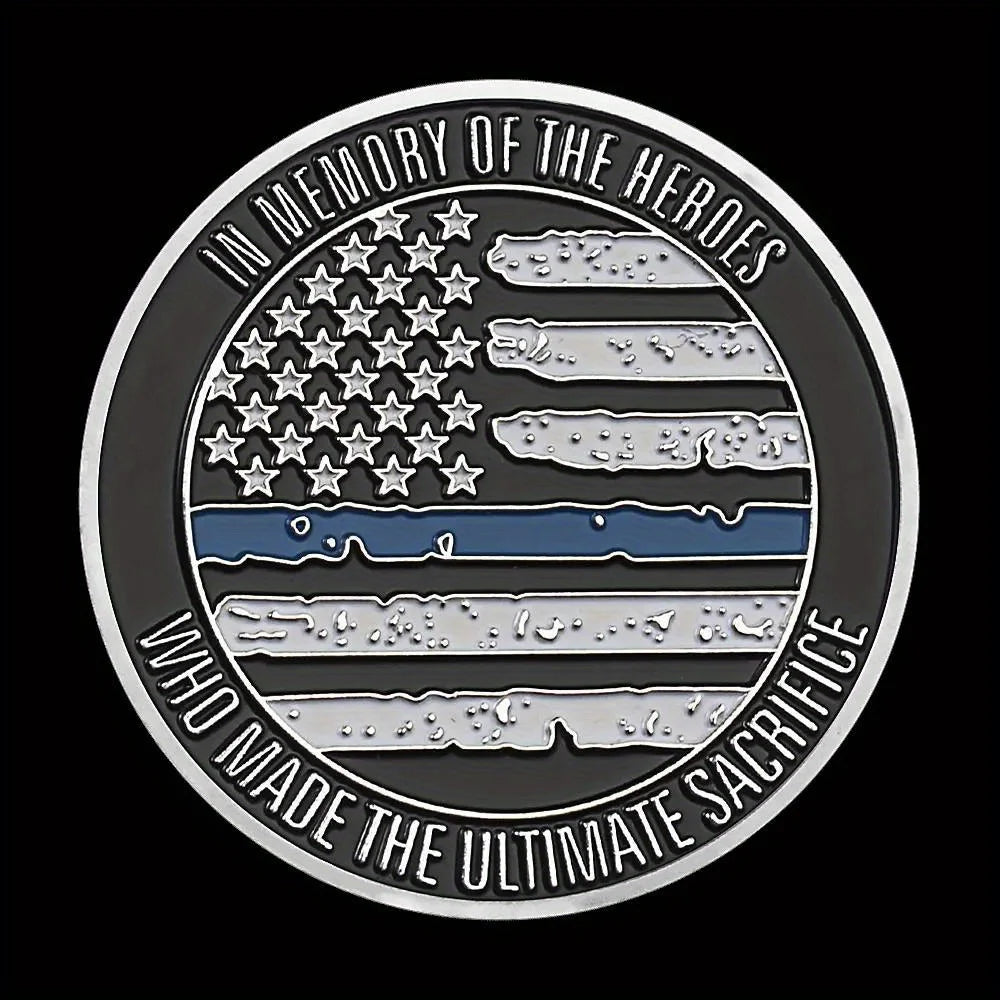 United States Blue Lives Matter Souvenir Coin Defending The Lives of American Police Officers Thin Blue Line Commemorative Coin 1497-Chinese Style Finds™