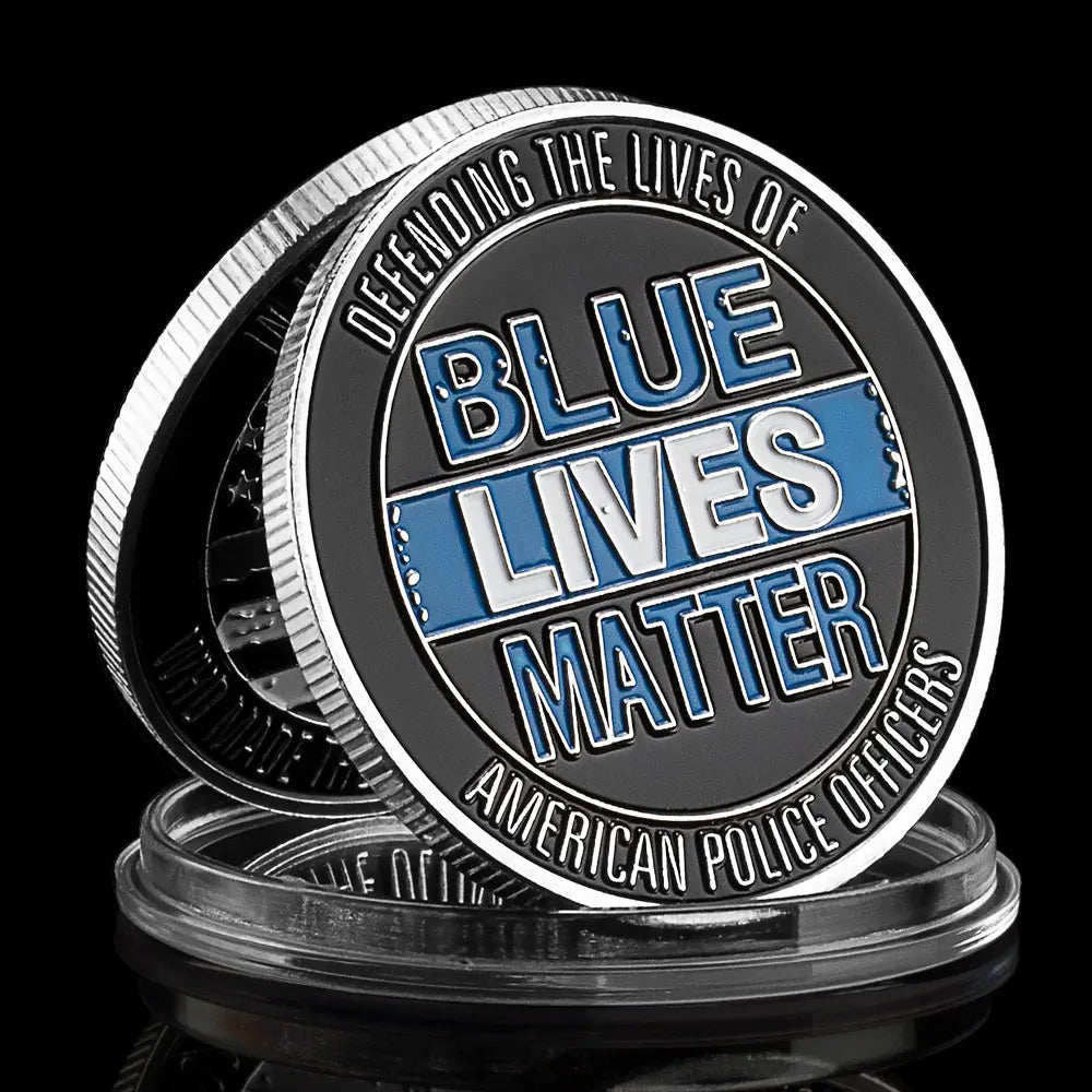 United States Blue Lives Matter Souvenir Coin Defending The Lives of American Police Officers Thin Blue Line Commemorative Coin 1497-Chinese Style Finds™