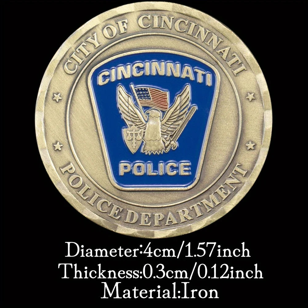 United States City of Cincinnati PoliceDepartment Collectible Copper Plated Souvenir Coin Saint Micheal Commemorative Coin 1361-Chinese Style Finds™