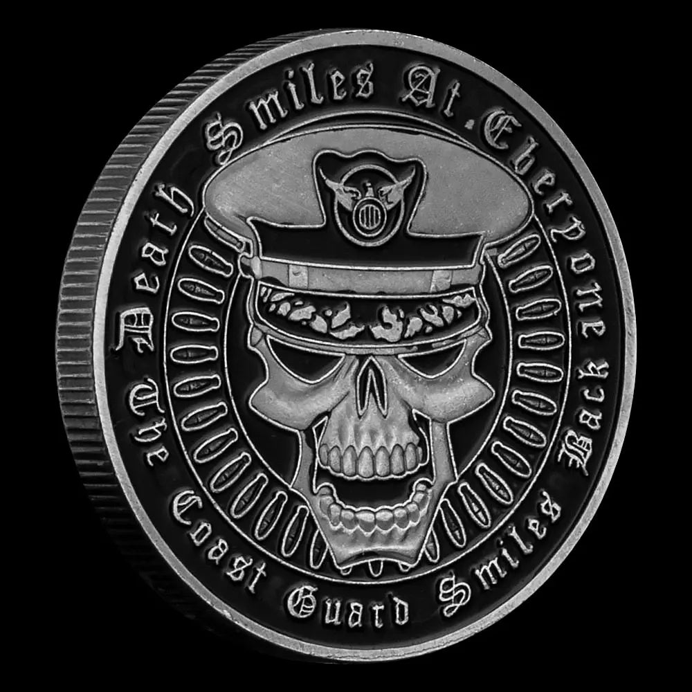 United States Coast Guard Challenge Coin Navy Skull Antique Silvery Plated Commemorative Coins Sailors Skull Souvenirs and Gift Ideas 1657-Chinese Style Finds™