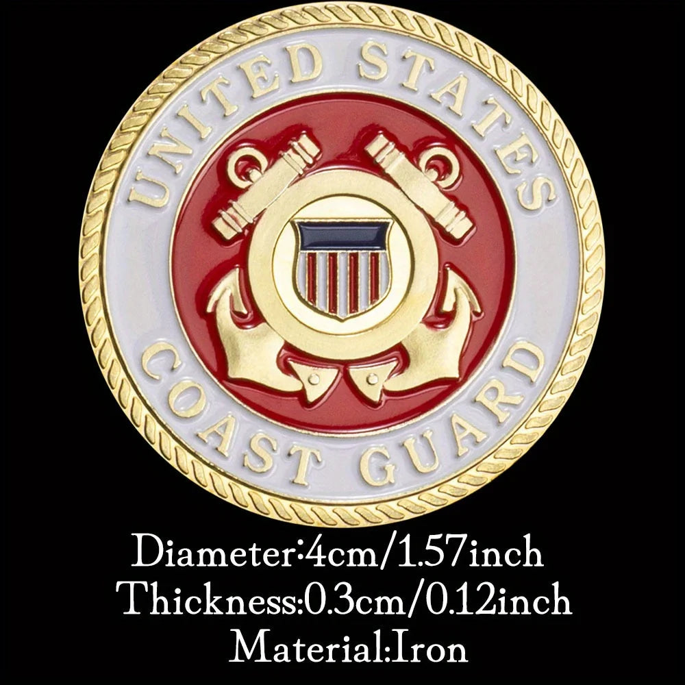 United States Coast Guard Challenge Coin and HeroValor Prayer for Courge Coins Golden Plated Souvenirs Decors Commemorative Coin 1263-Chinese Style Finds™