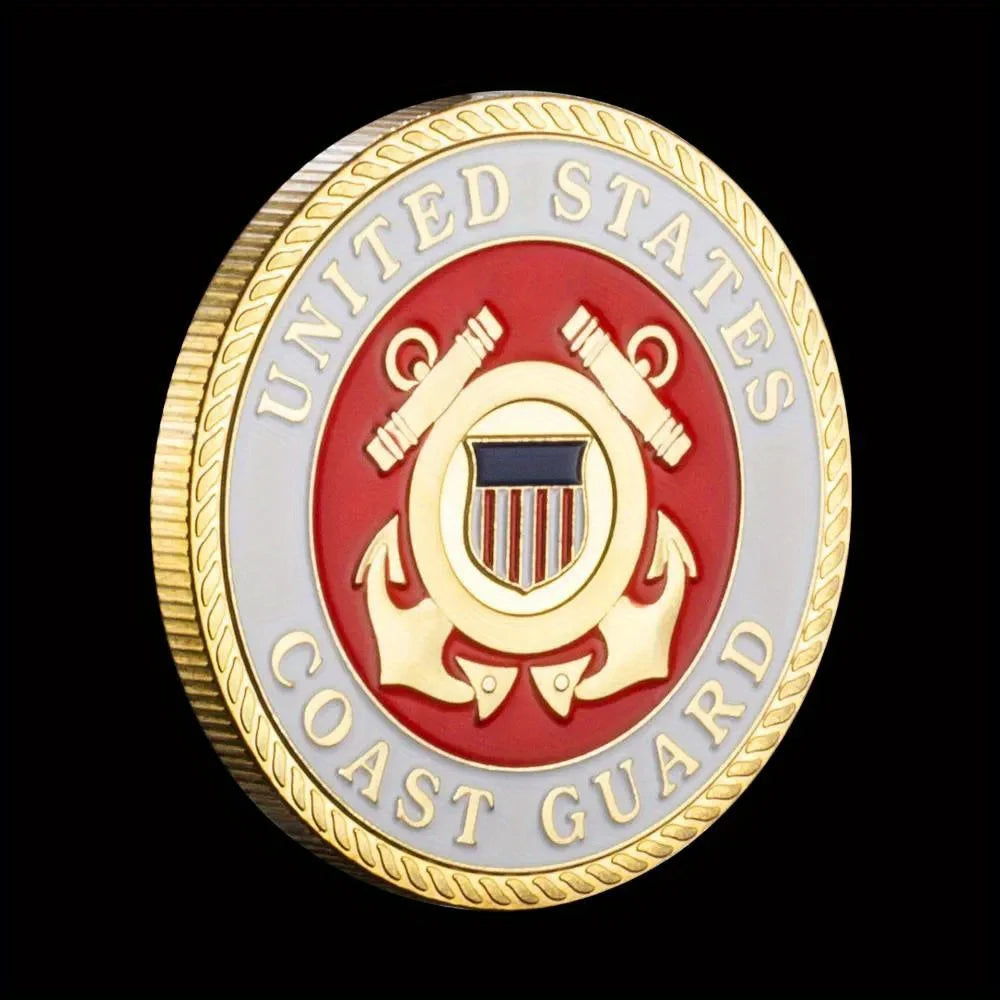 United States Coast Guard Challenge Coin and HeroValor Prayer for Courge Coins Golden Plated Souvenirs Decors Commemorative Coin 1263-Chinese Style Finds™