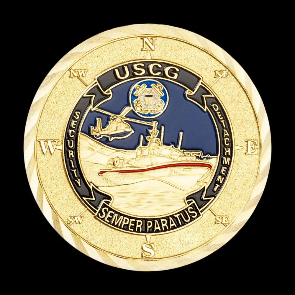 United States Coast Guard Souvenir Coin Semper Paratus USCG Core Values Challenge Coin Veteran Golden Plated Commemorative Coin 1613-Chinese Style Finds™