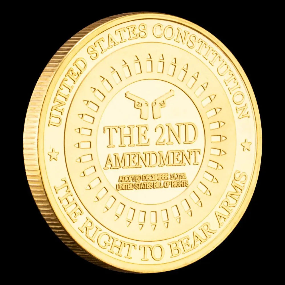 United States Constitution The 2nd Amendment Souvenir Goldn Plated Coin The Right of The People To Keep and Bear Arms Collection 1571-Chinese Style Finds™