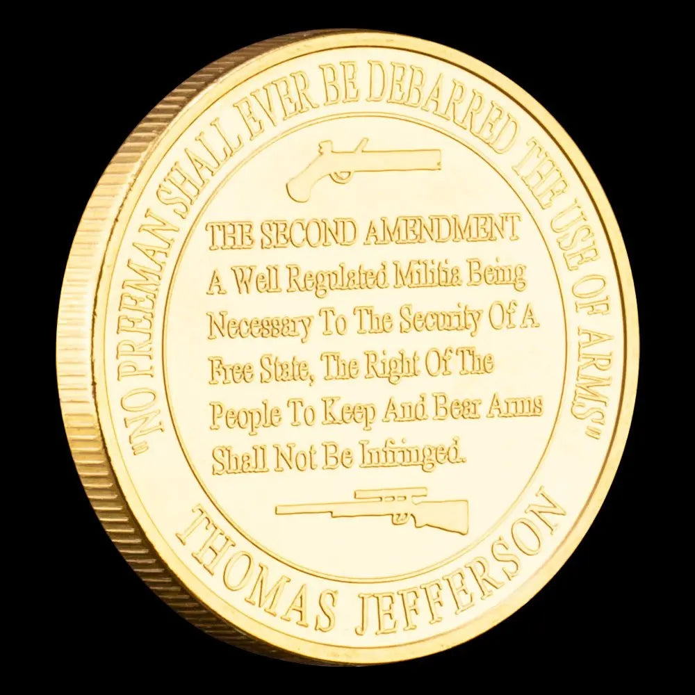 United States Constitution The 2nd Amendment Souvenir Goldn Plated Coin The Right of The People To Keep and Bear Arms Collection 1571-Chinese Style Finds™