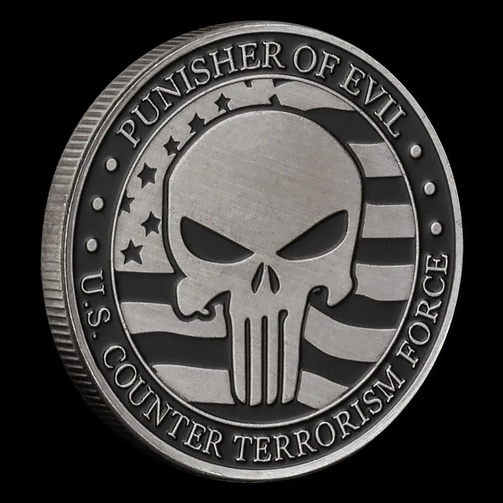 United States Counter Terrorism Force Souvenir Silvery Plated Coin Skull Commemorative Coin Challenge Coin 1522-Chinese Style Finds™