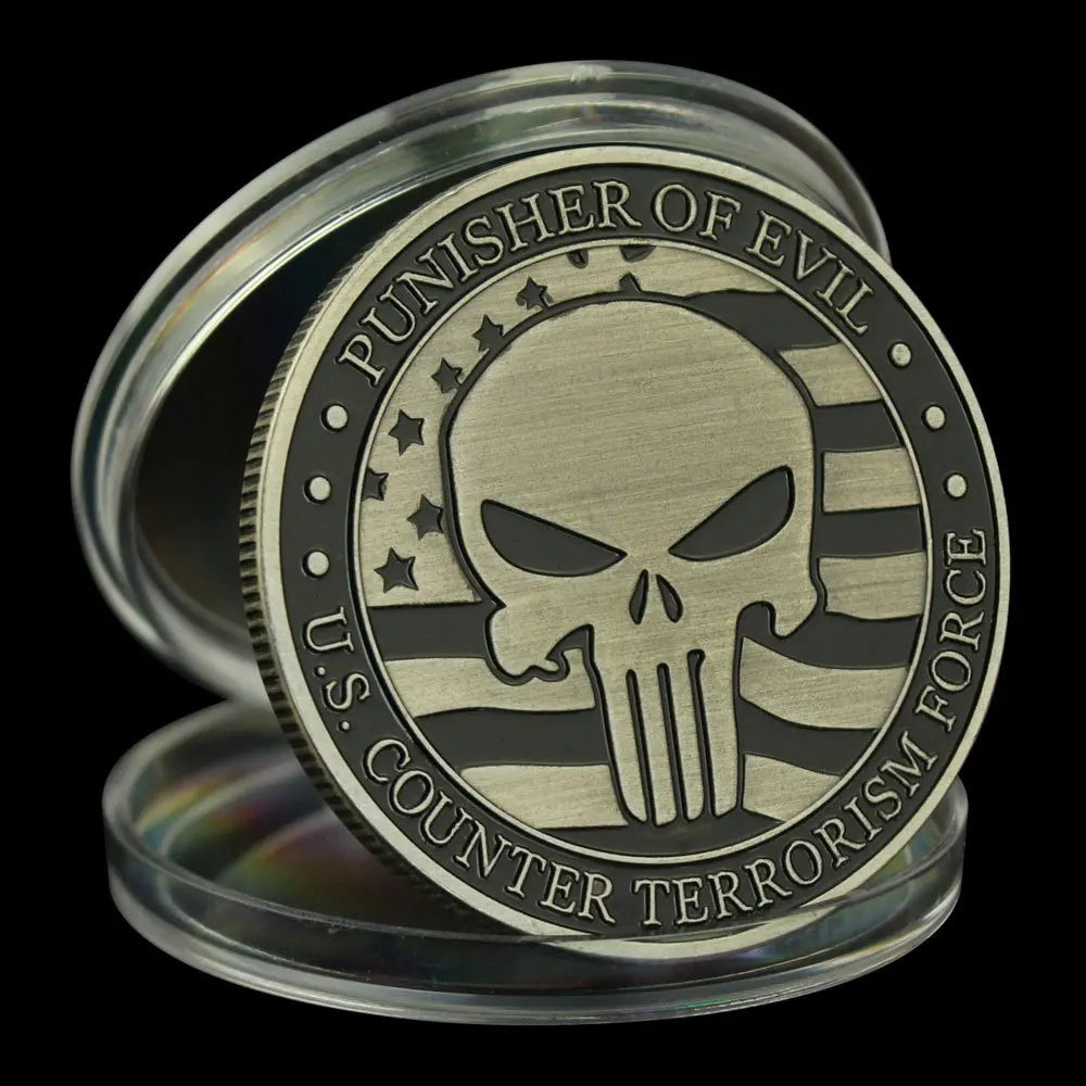 United States Counter Terrorism Force Souvenir Silvery Plated Coin Skull Commemorative Coin Challenge Coin 1694-Chinese Style Finds™