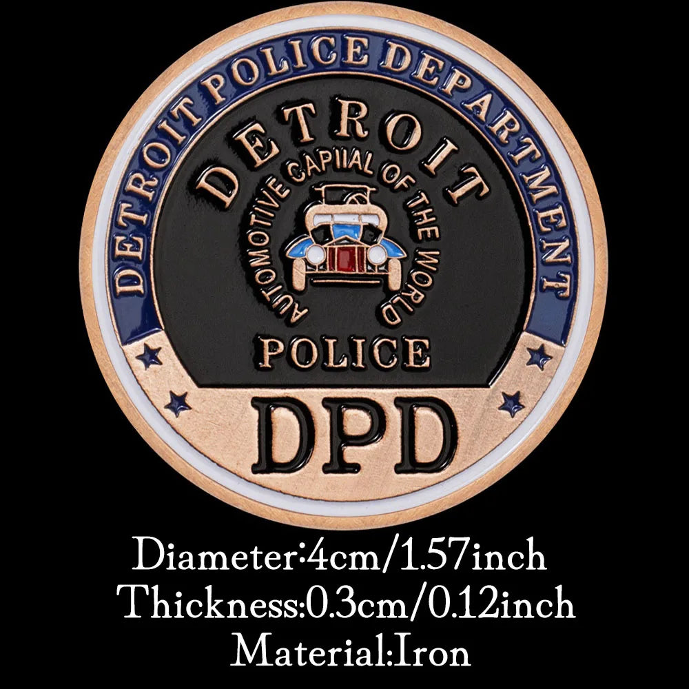 United States Detroit Police Department Souvenir Coin Bronze Plated Collectible Coin Saint Micheal Commemorative Coin 1140-Chinese Style Finds™