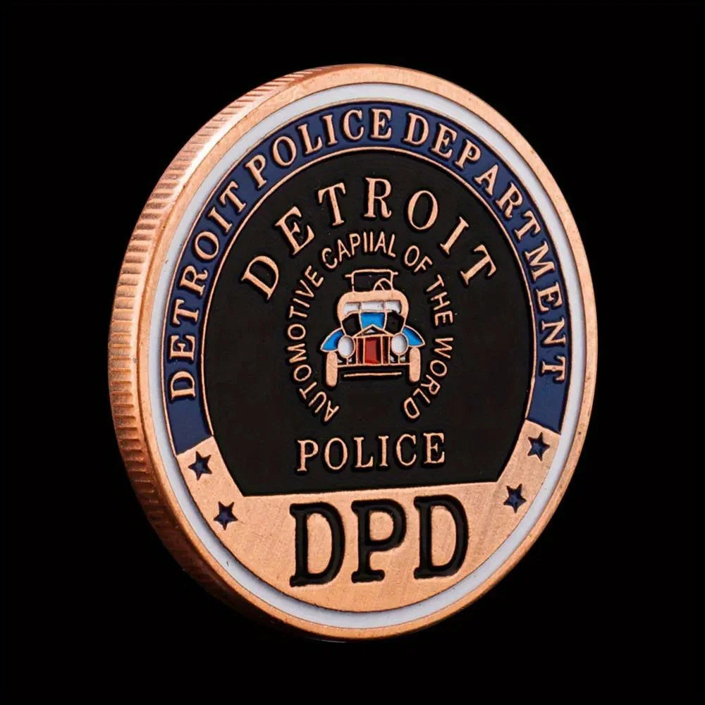 United States Detroit Police Department Souvenir Coin Bronze Plated Collectible Coin Saint Micheal Commemorative Coin 1140-Chinese Style Finds™