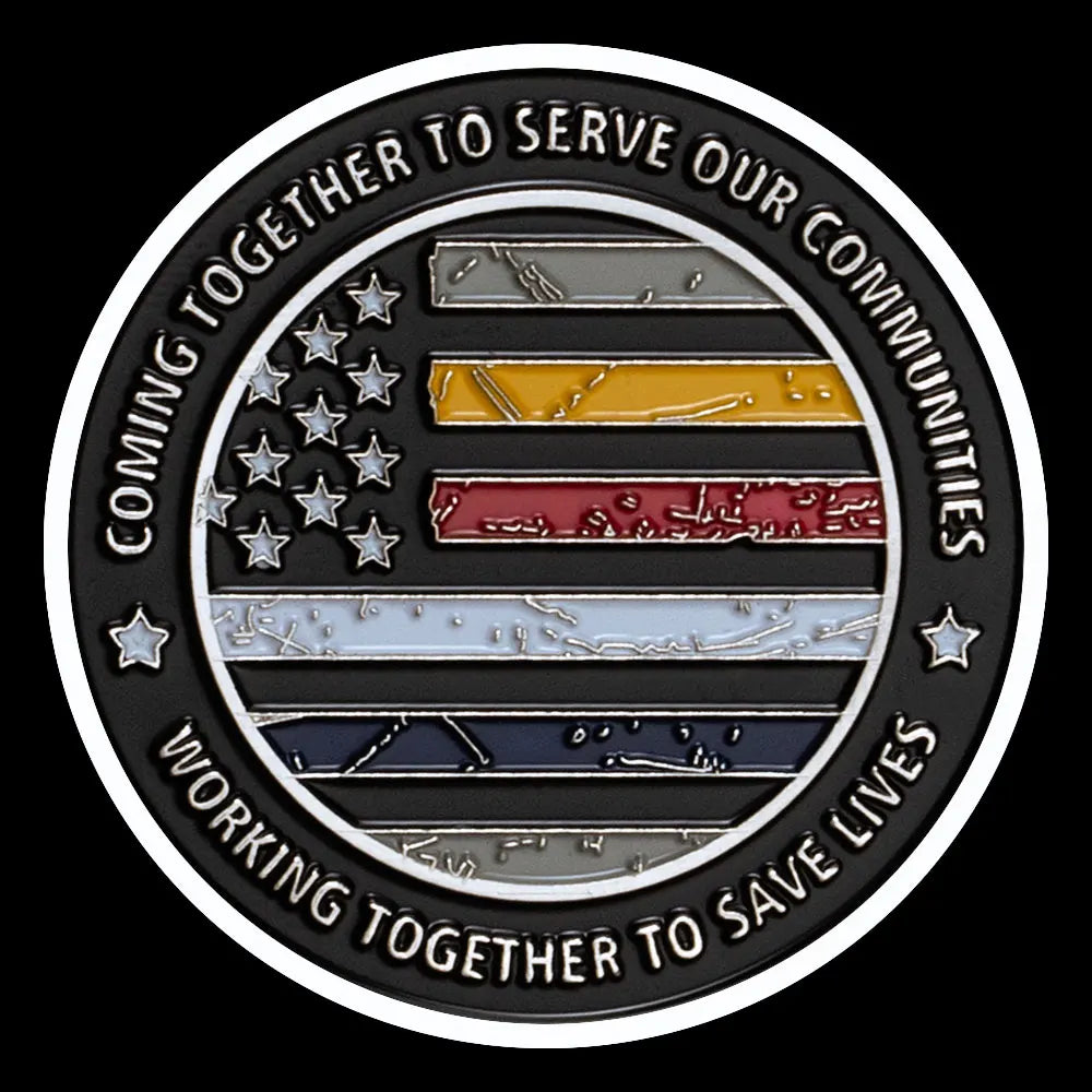 United States Fire Rescue EMS Police Souvenir Coin Collectible Silvery Golden Plated Challenge Coin Commemorative Coin 1556-Chinese Style Finds™