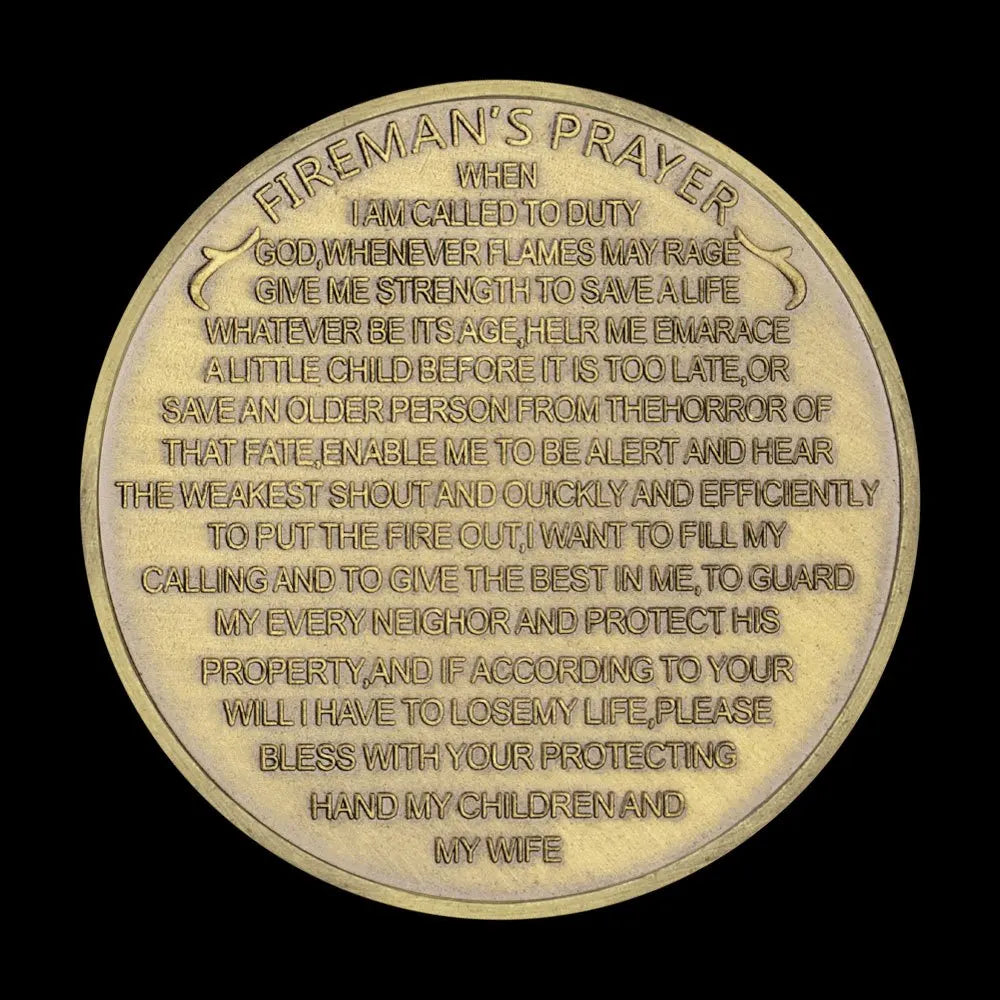 United States Firefighter Souvenir Bronze Coin Give Me Strength To Save A Life Collectible Gift Fireman's Prayer Challenge Coin 1572-Chinese Style Finds™