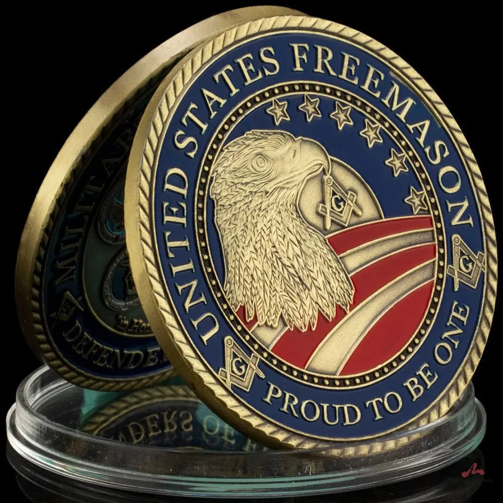 United States Freemason Souvenir Coin Military Freemason Defenders of FreemasonCollectible Gift Golden Plated Commemorative Coin 1539-Chinese Style Finds™