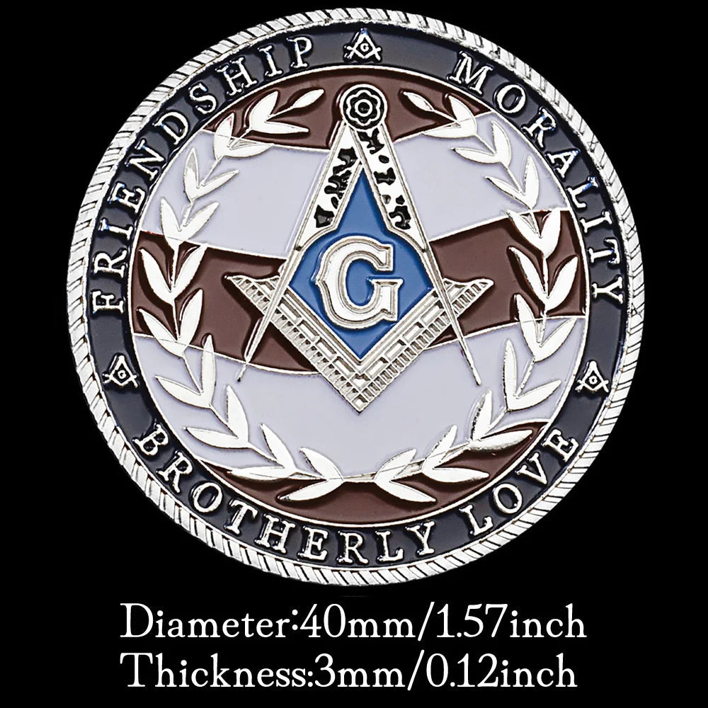 United States Freemason Souvenir Silver Goin Plated Challenge Coin Military Veteran Collectible Gift Commemorative Coin 1647-Chinese Style Finds™