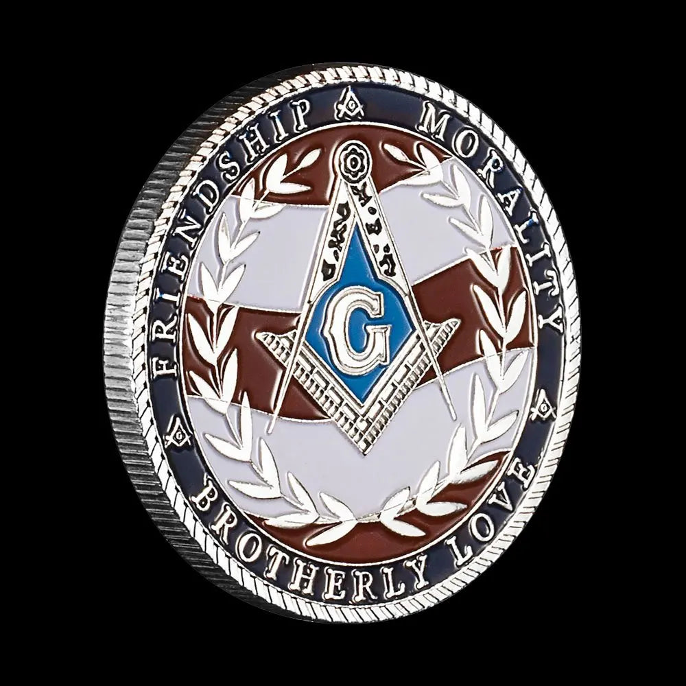 United States Freemason Souvenir Silver Goin Plated Challenge Coin Military Veteran Collectible Gift Commemorative Coin 1647-Chinese Style Finds™