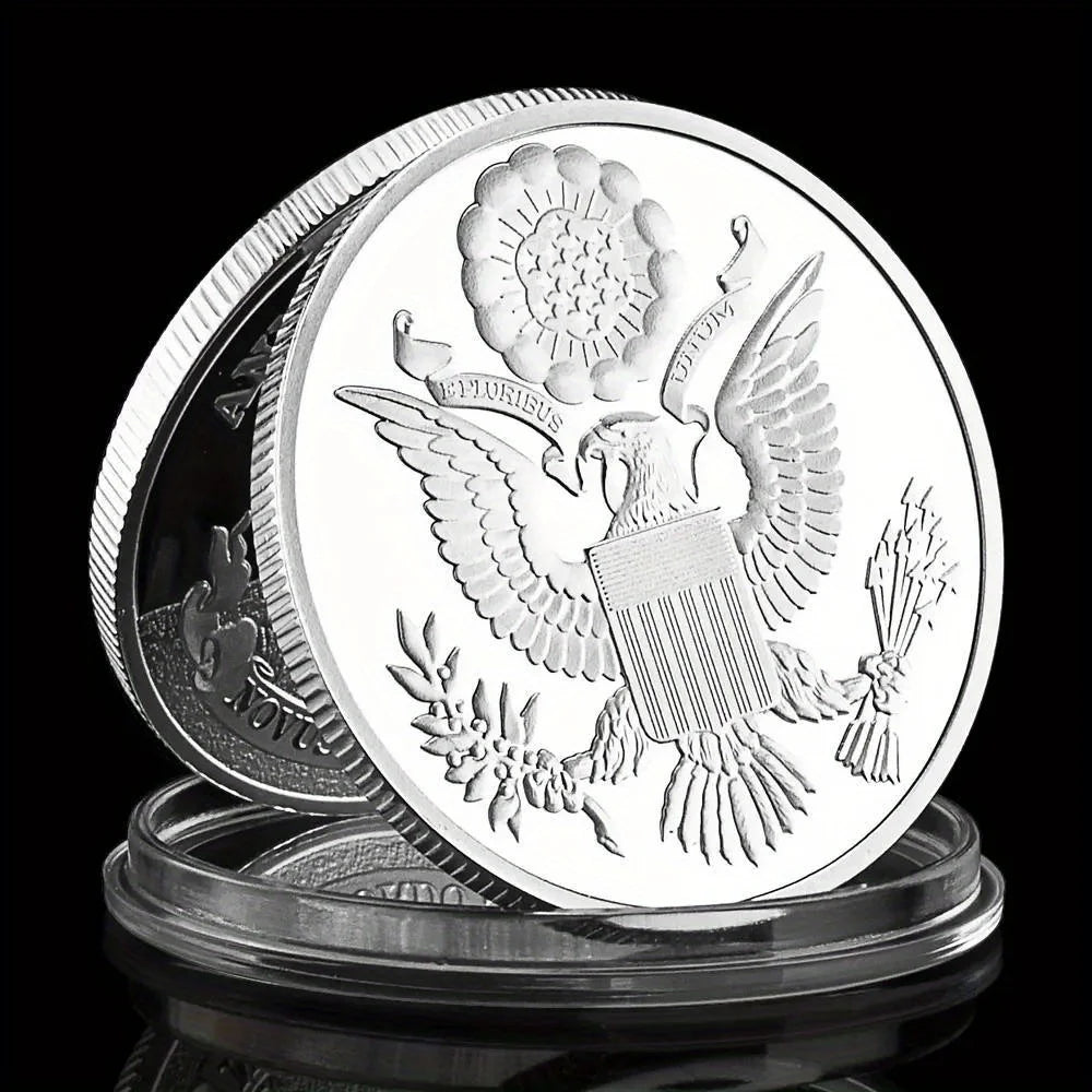 United States Freemason Souvenir Silvery Coin Plated Collectible Gift Annuit Coeptis Novus Ordo Seclorum Commemorative Coin 1569-Chinese Style Finds™