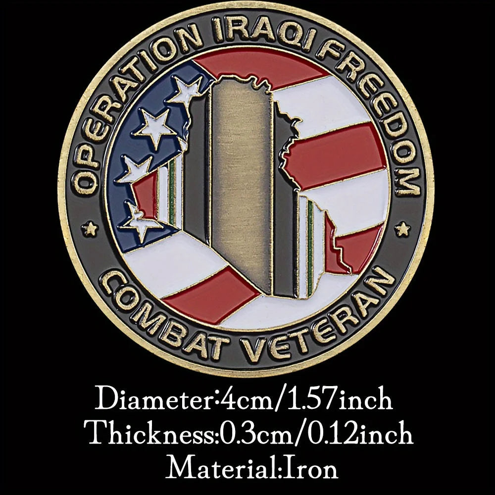 United States Iraqi War Veteran Souvenir Bronze Coin Operation Iraqi Freedom OIF Collectible Commemorative Coin Challenge Coin 1260-Chinese Style Finds™