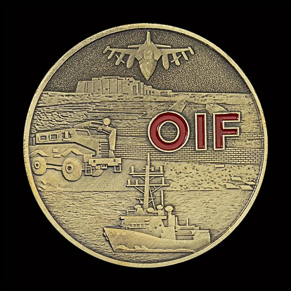 United States Iraqi War Veteran Souvenir Bronze Coin Operation Iraqi Freedom OIF Collectible Commemorative Coin Challenge Coin 1260-Chinese Style Finds™