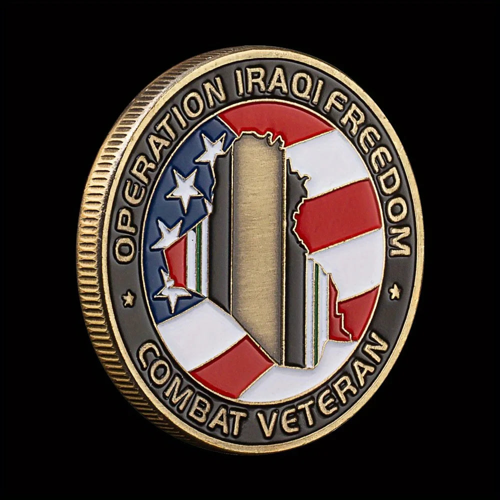 United States Iraqi War Veteran Souvenir Bronze Coin Operation Iraqi Freedom OIF Collectible Commemorative Coin Challenge Coin 1260-Chinese Style Finds™