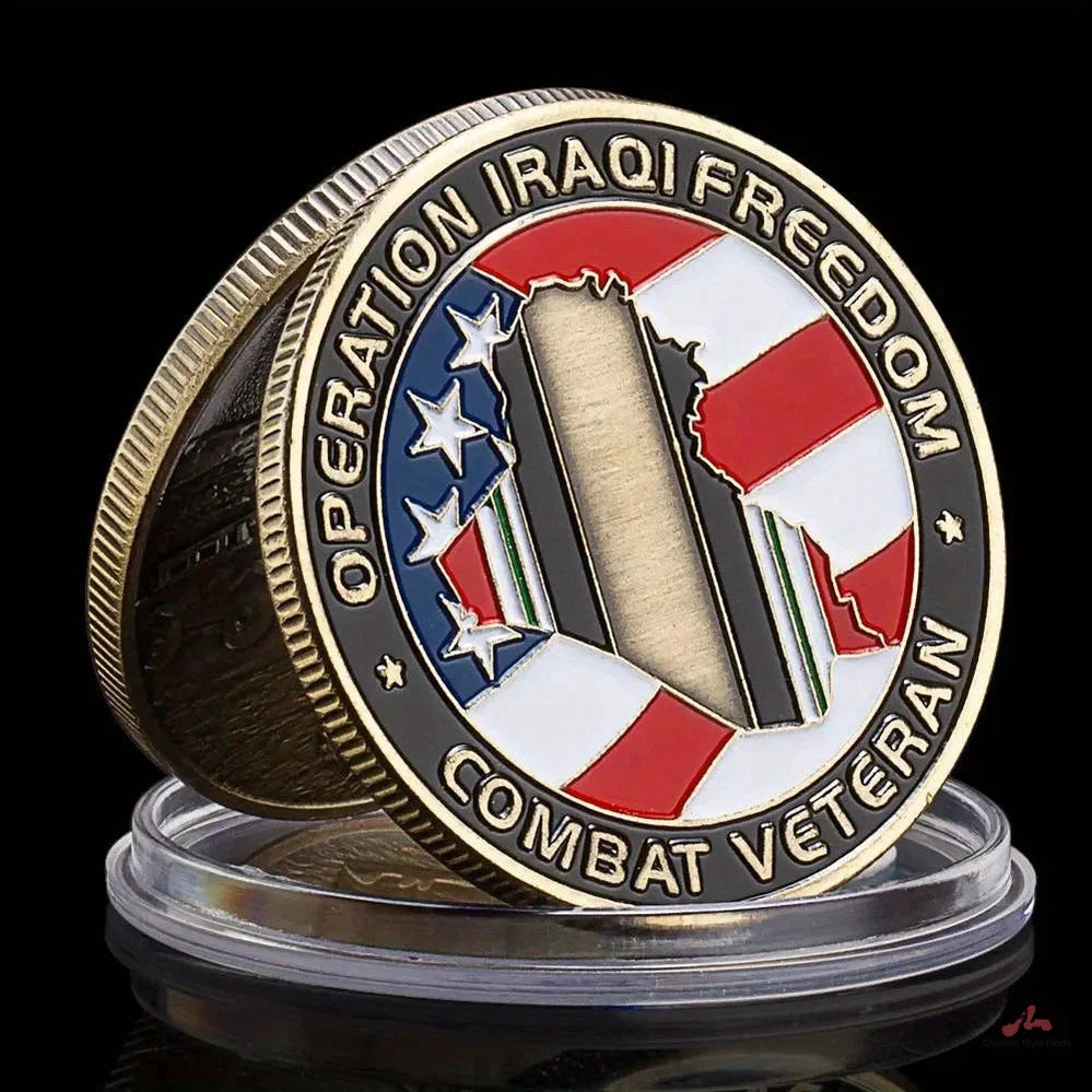 United States Iraqi War Veteran Souvenir Bronze Coin Operation Iraqi Freedom OIF Collectible Commemorative Coin Challenge Coin 1260-Chinese Style Finds™