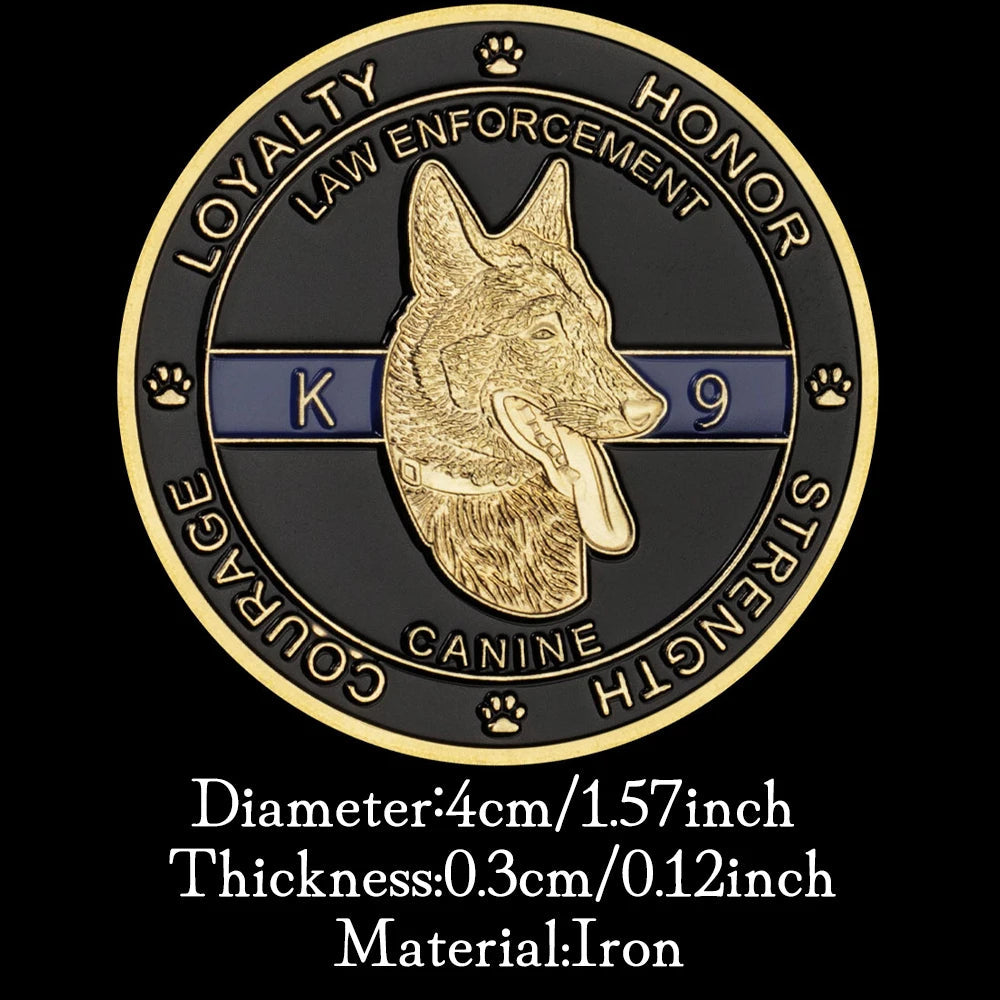 United States K9 Canine Souvenir Golden Plated Coin Guardians of The Night Law Enforcement Commemorative Coin Challenge Coin 1678-Chinese Style Finds™