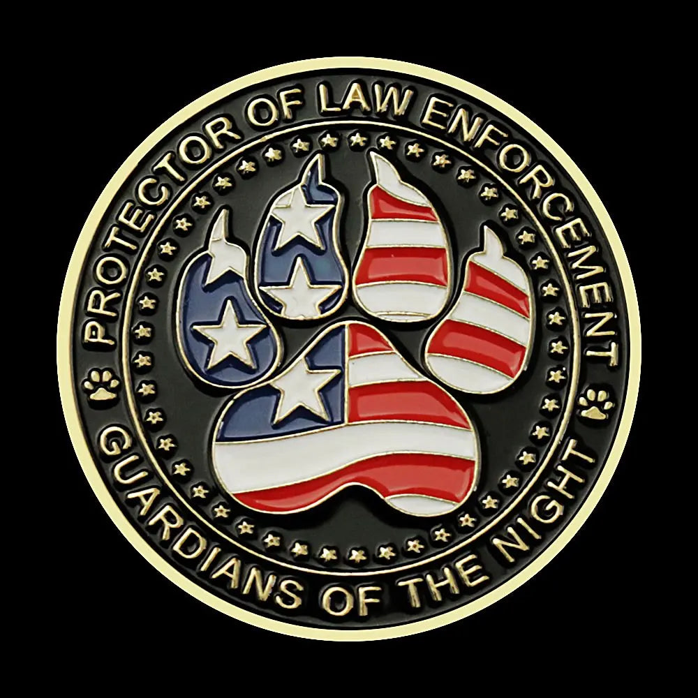 United States K9 Canine Souvenir Golden Plated Coin Guardians of The Night Law Enforcement Commemorative Coin Challenge Coin 1678-Chinese Style Finds™