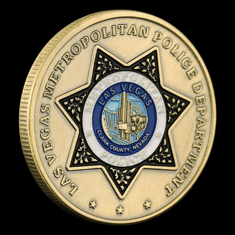 United States Las Vegas Metropolitan Police Department Souvenir Bronze Plated Coin Saint Micheal Pattern Challenge Coin 1167-Chinese Style Finds™