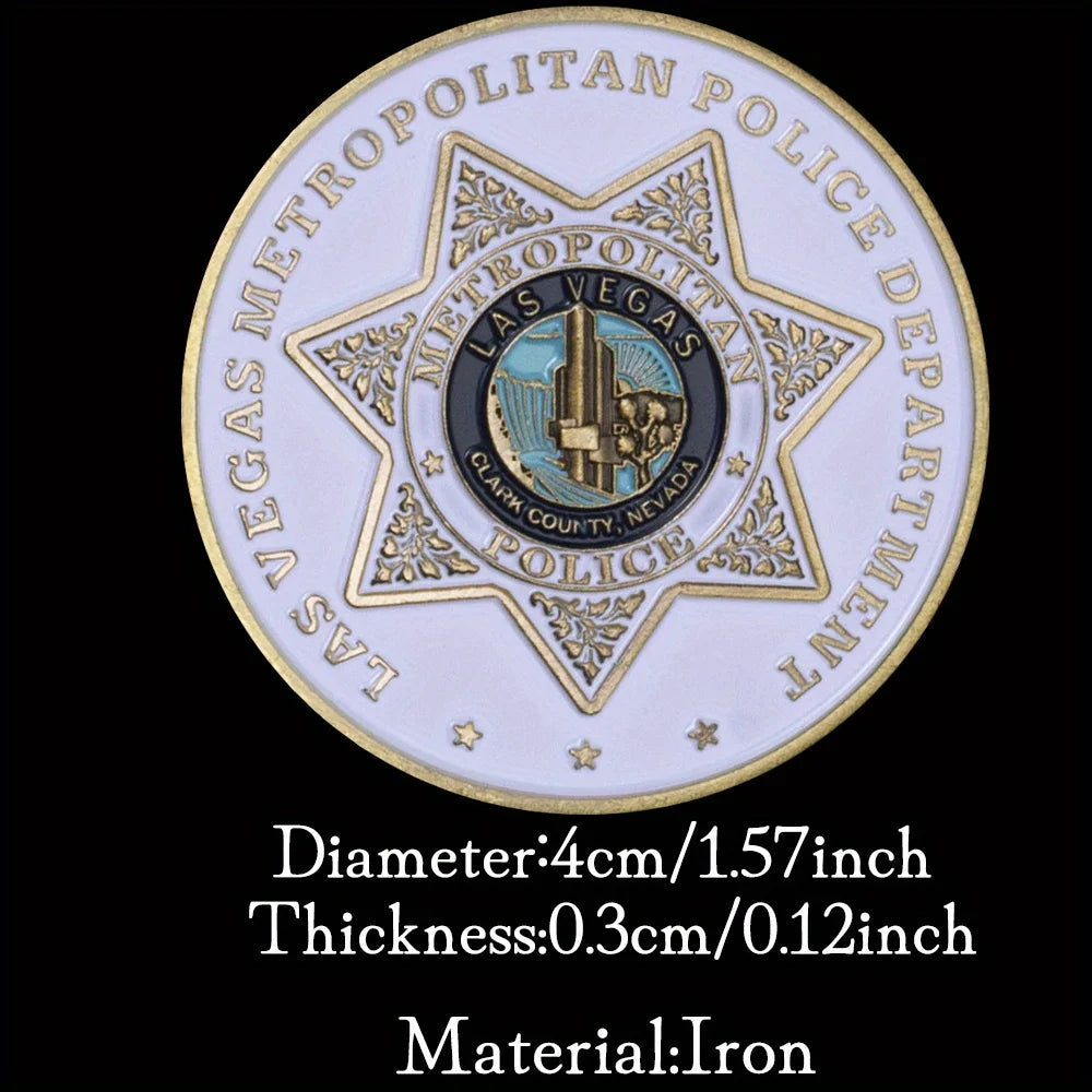 United States Las Vegas Metropolitan Police Department Souvenir Copper Plated Coin Saint Micheal Pattern Challenge Coin 1330-Chinese Style Finds™