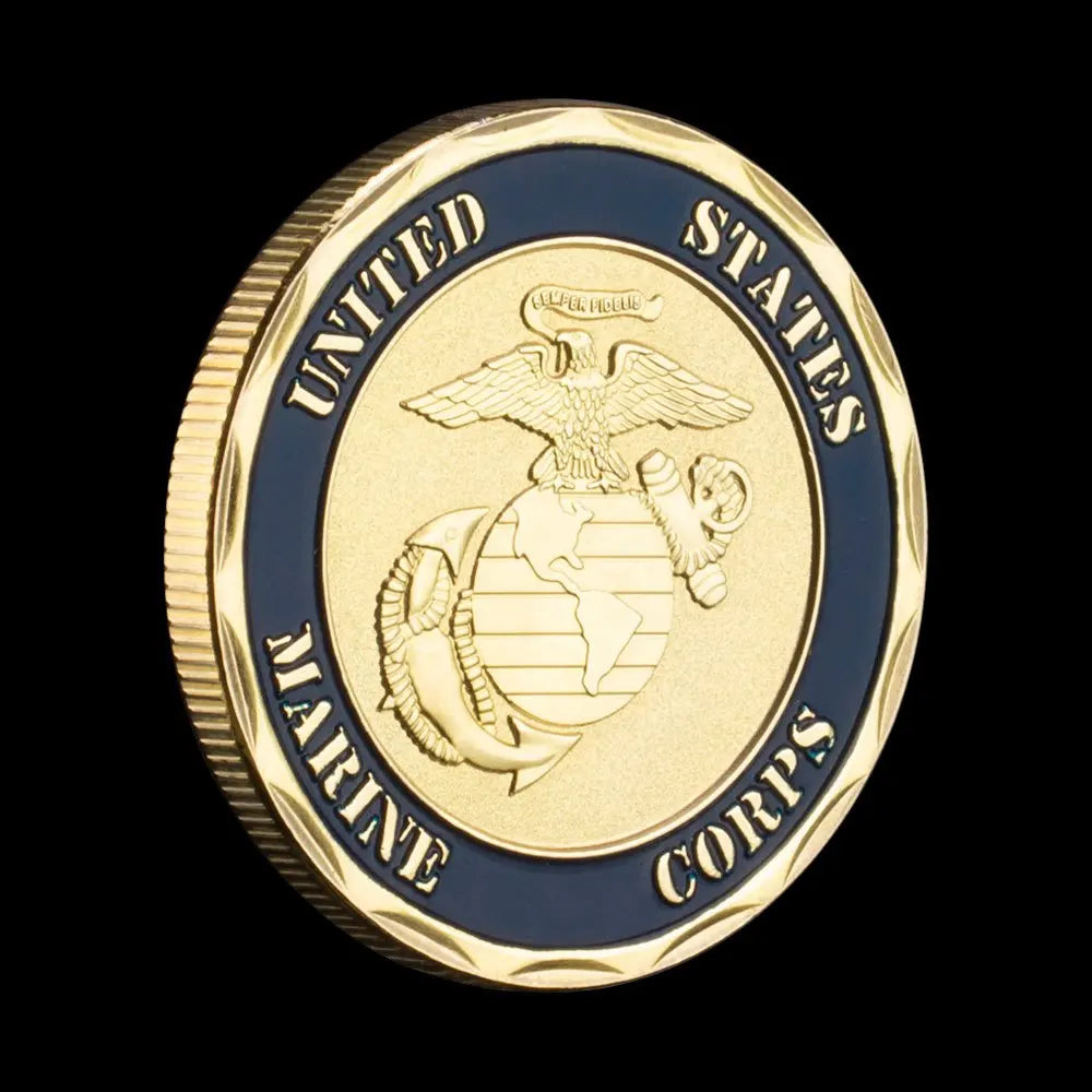 United States Marine Corps 3rd Marine Division Souvenir Golden Plated Coin Fidelity Valor Honor Commemorative Challenge Coin 1663-Chinese Style Finds™