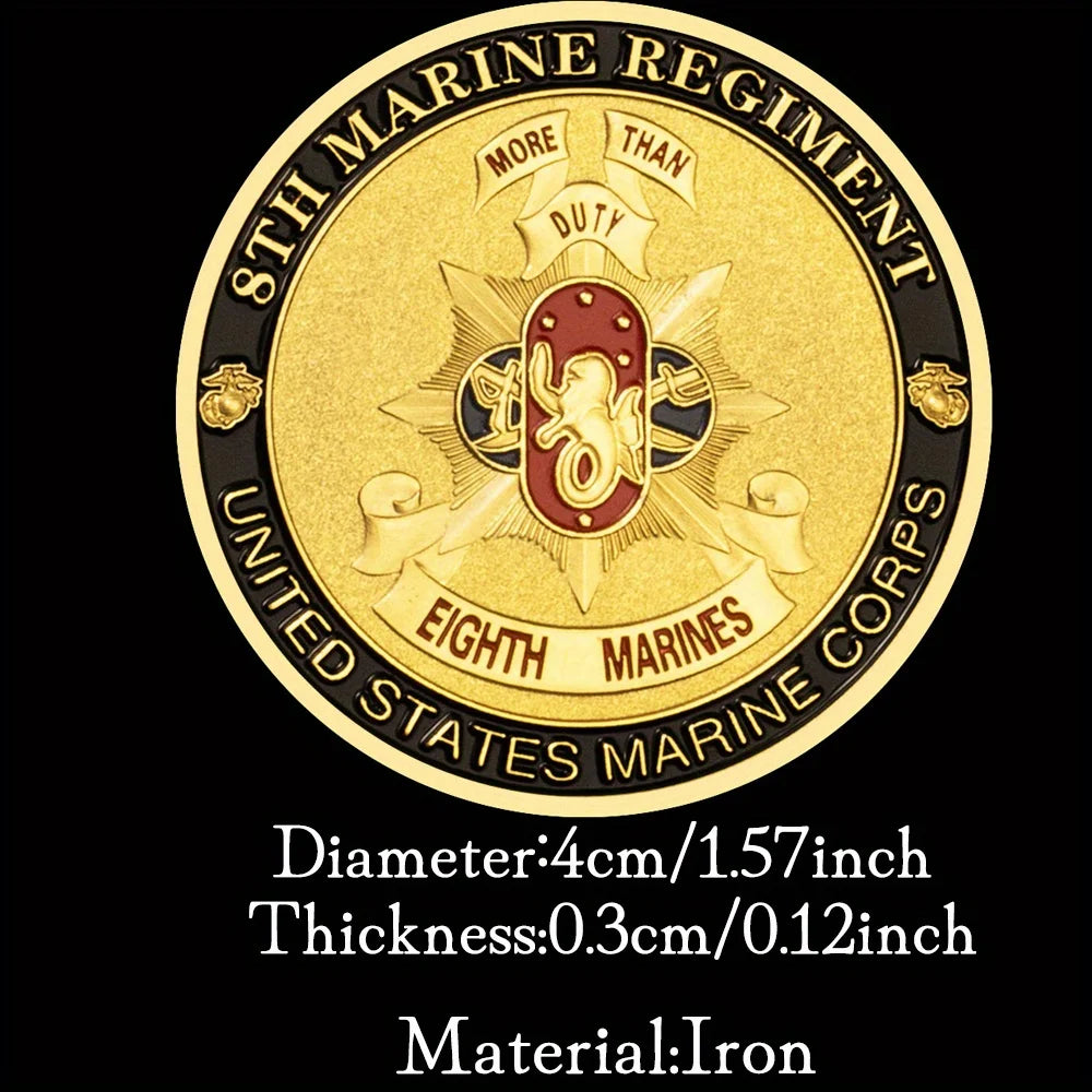 United States Marine Corps 8th Marine Regiment Collectible Golden Plated Souvenir Coin Creative Gift Commemorative Coin 1328-Chinese Style Finds™