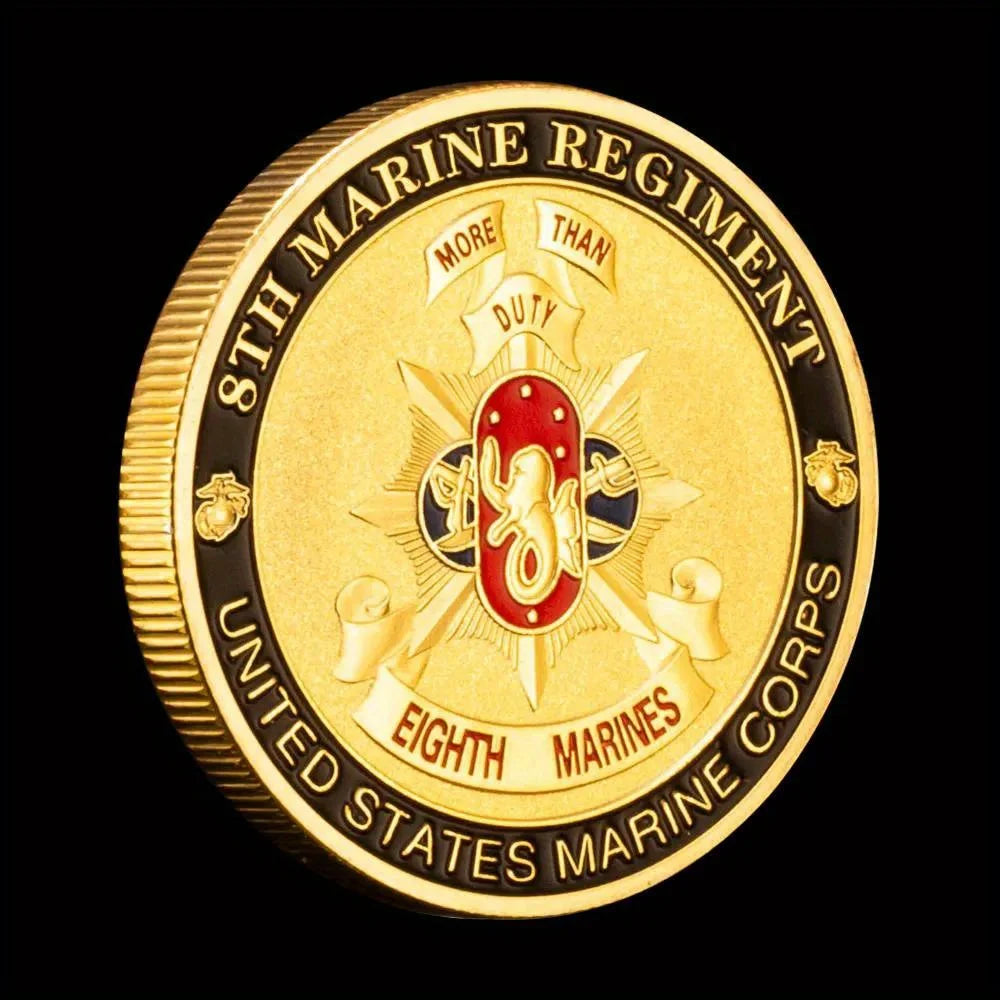 United States Marine Corps 8th Marine Regiment Collectible Golden Plated Souvenir Coin Creative Gift Commemorative Coin 1328-Chinese Style Finds™