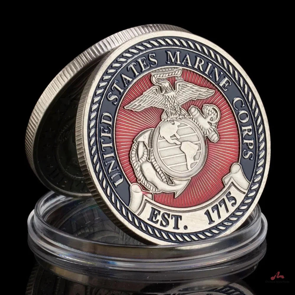 United States Marine Corps Challenge Coin Semper Fidelis Commemorative Coin Skull Sniper Silver Plated Souvenir Coin 1666-Chinese Style Finds™