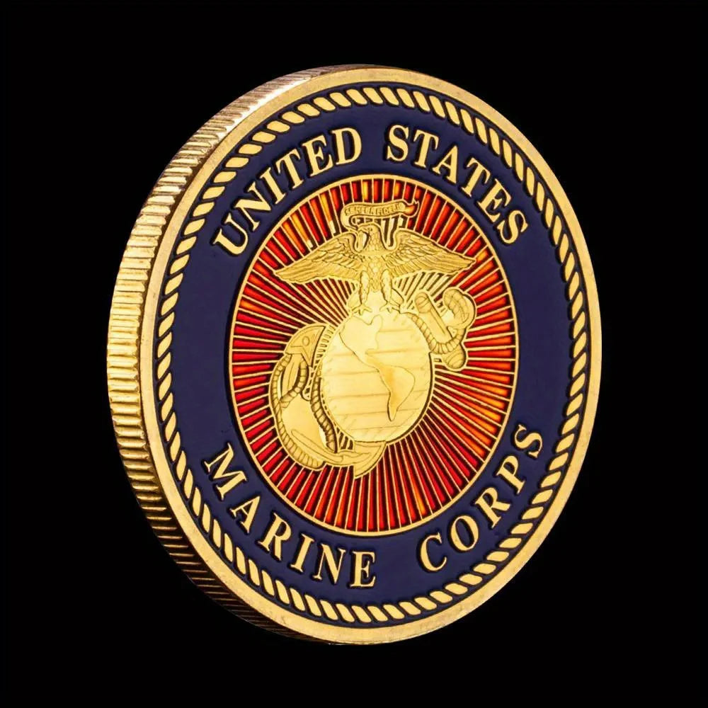 United States Marine Corps Challenge Coin USMC Force Recon Skull Pattern Commemorative Coin Golden Plated Souvenirs and Gift Ideas 1514-Chinese Style Finds™