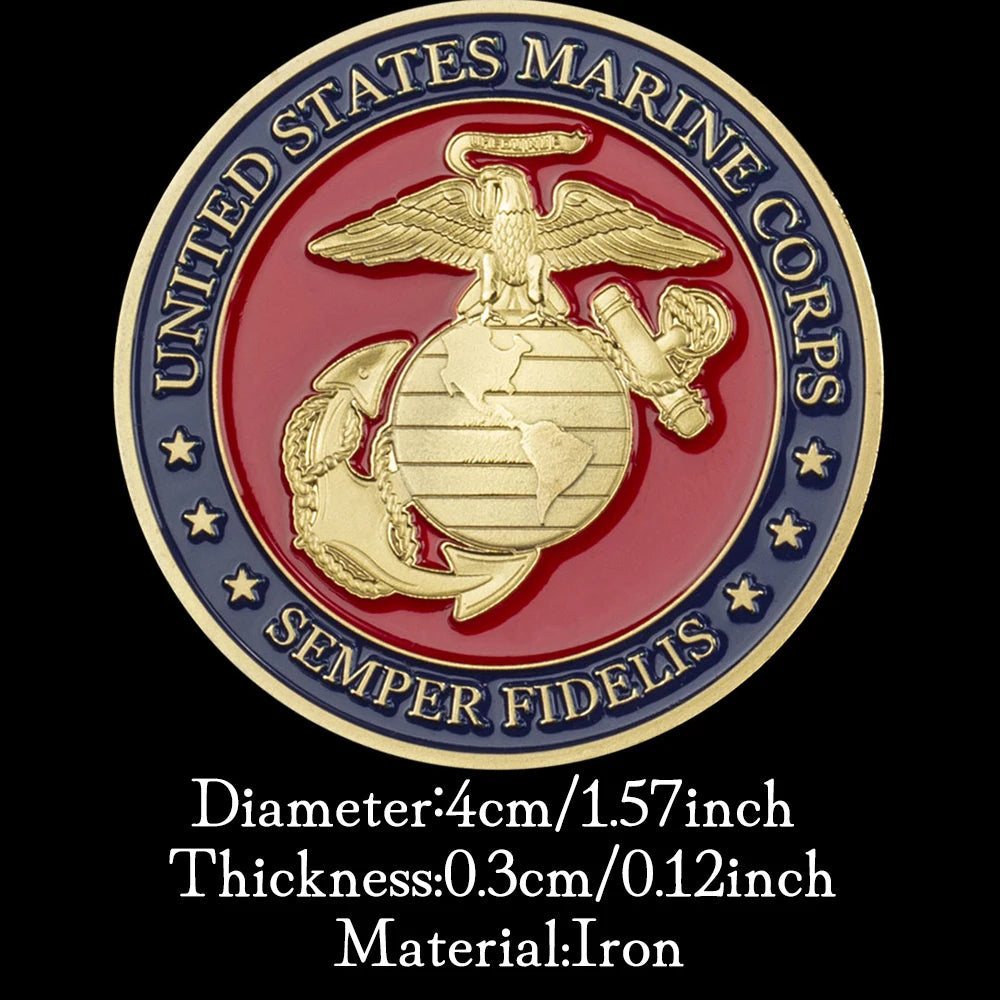 United States Marine Corps Souvenir Gift Semper Fidelis Collectible Challenge Coin Veterans Commemorative Coin 1591-Chinese Style Finds™