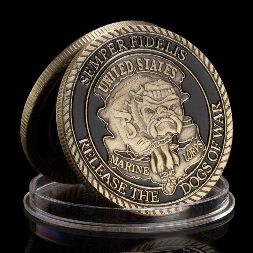 United States Marine Corps USMC Souvenir Semper Fidelis Military Coin Navy Coin Collection Copper Plated Commemorative Coin 1130-Chinese Style Finds™