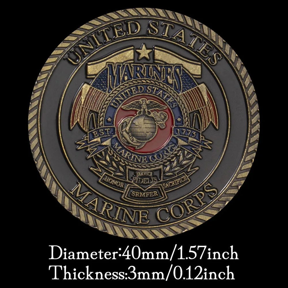 United States Marine Corps USMC Souvenir Semper Fidelis Military Coin Navy Coin Collection Copper Plated Commemorative Coin 1130-Chinese Style Finds™