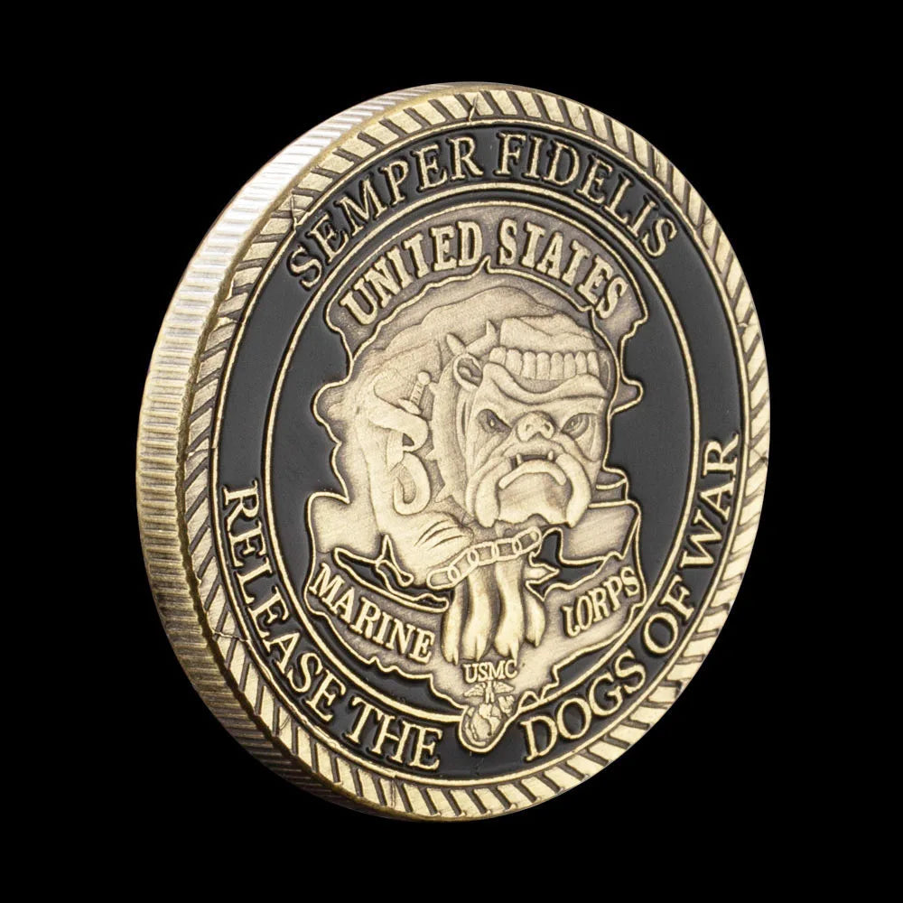 United States Marine Corps USMC Souvenir Semper Fidelis Military Coin Navy Coin Collection Copper Plated Commemorative Coin 1130-Chinese Style Finds™