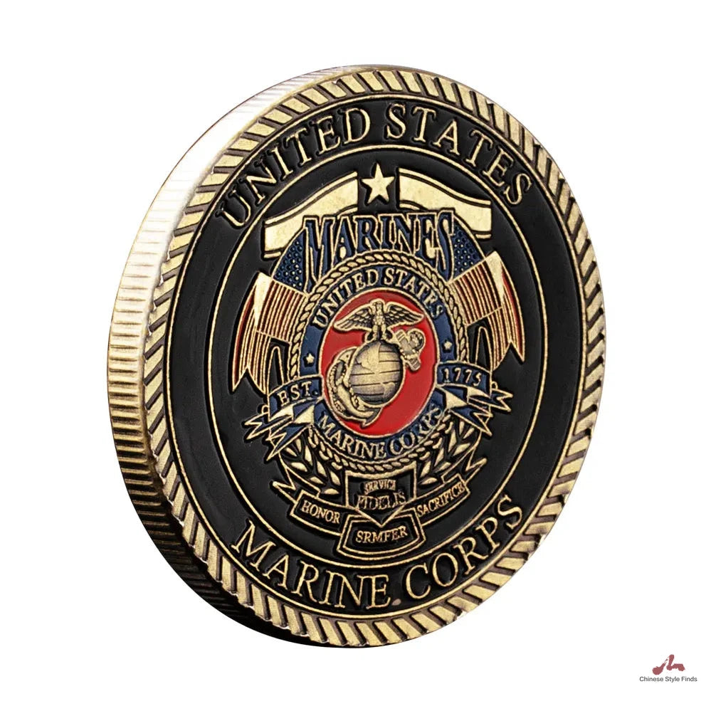 United States Marine Corps USMC Souvenir Semper Fidelis Military Coin Navy Coin Collection Copper Plated Commemorative Coin 1130-Chinese Style Finds™