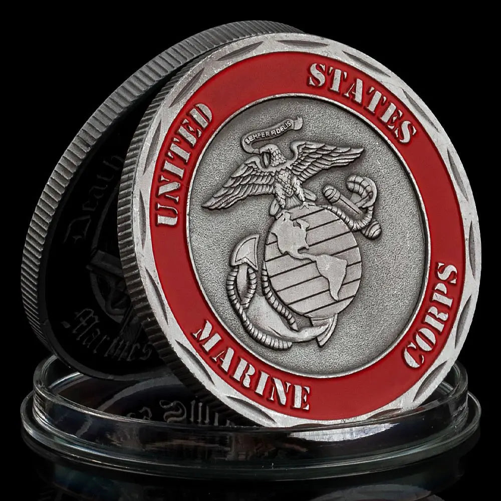 United States Marine Corps Veteran Collectible Challenge Coin Marines Smile Back Silvery Plated Commemorative Coin 1683-Chinese Style Finds™