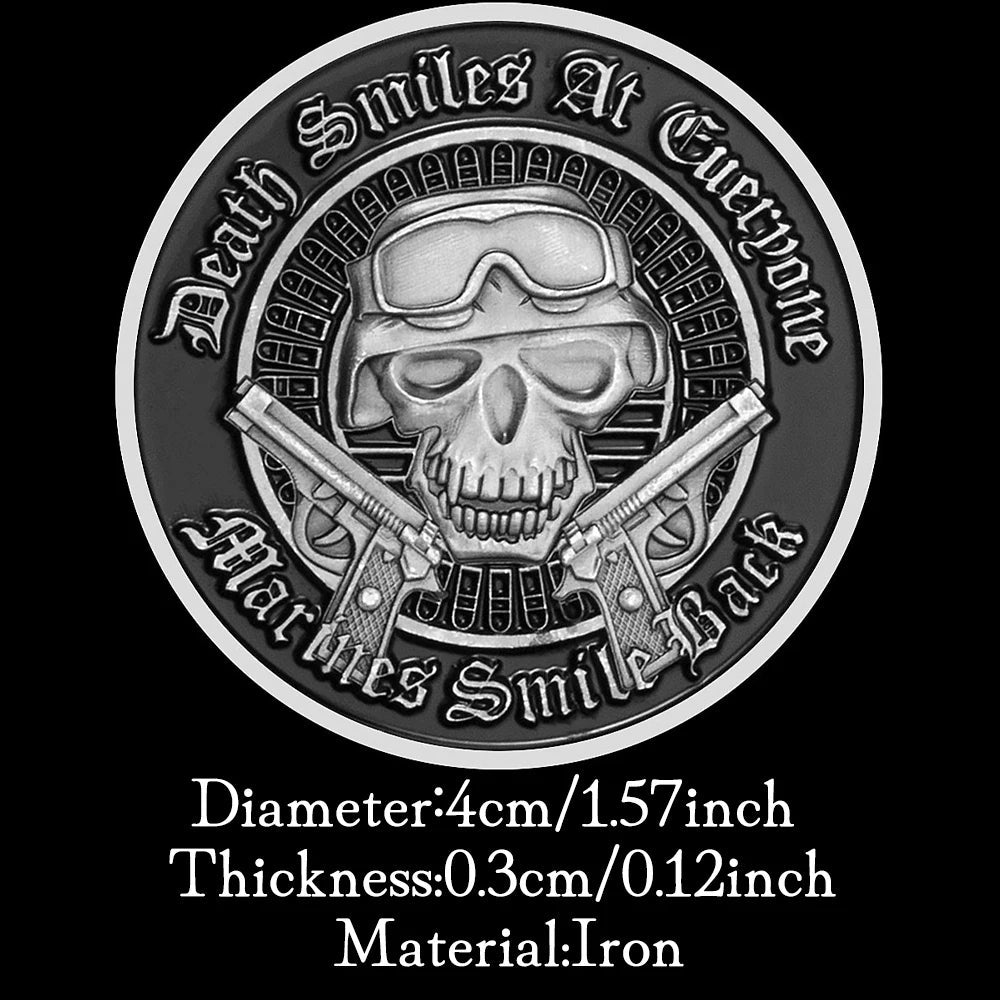 United States Marine Corps Veteran Collectible Challenge Coin Marines Smile Back Silvery Plated Commemorative Coin 1683-Chinese Style Finds™