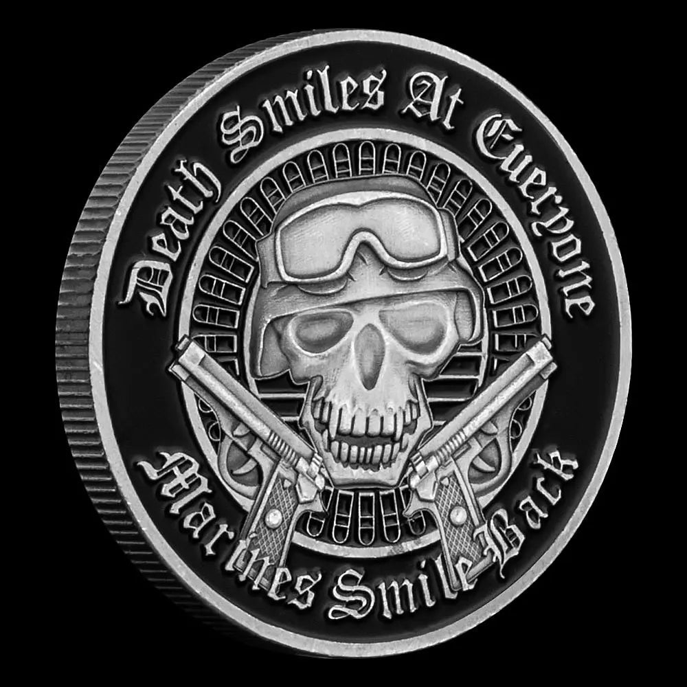 United States Marine Corps Veteran Collectible Challenge Coin Marines Smile Back Silvery Plated Commemorative Coin 1683-Chinese Style Finds™