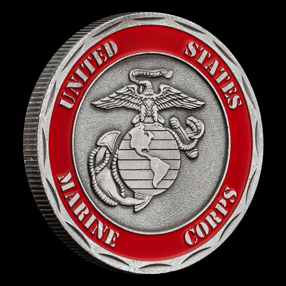 United States Marine Corps Veteran Collectible Challenge Coin Marines Smile Back Silvery Plated Commemorative Coin 1683-Chinese Style Finds™