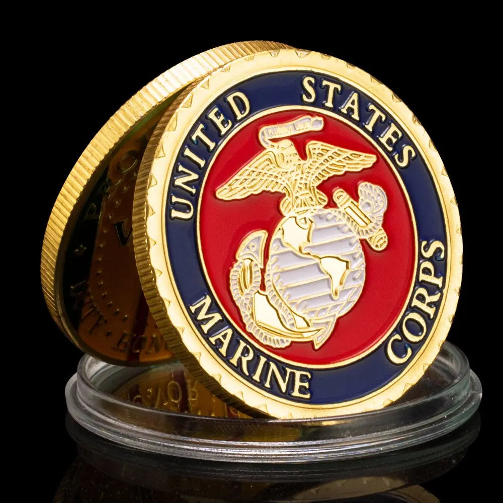 United States Marine Corps Vietnam War Challenge Coin Proudly Served Golden Plated Souvenirs and Gift Ideas Home Decorations 1688-Chinese Style Finds™