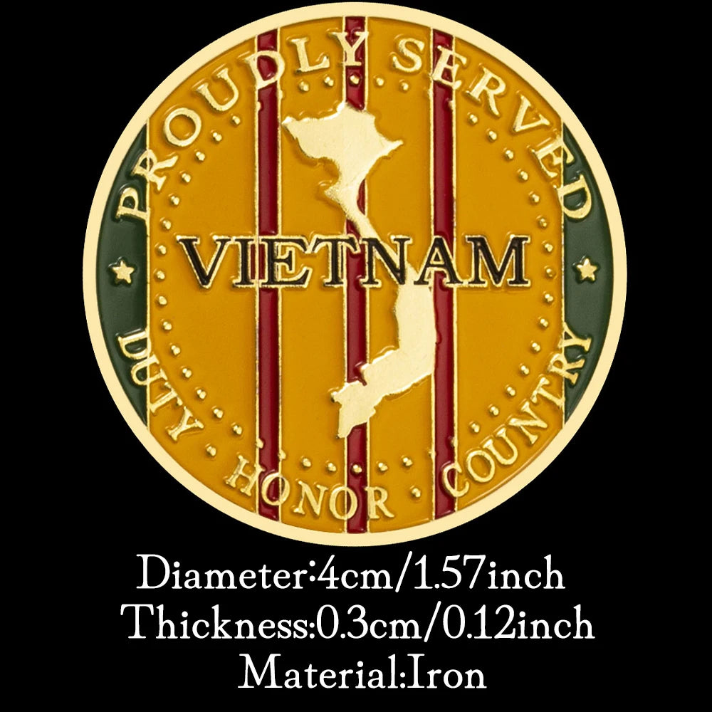 United States Marine Corps Vietnam War Challenge Coin Proudly Served Golden Plated Souvenirs and Gift Ideas Home Decorations 1688-Chinese Style Finds™